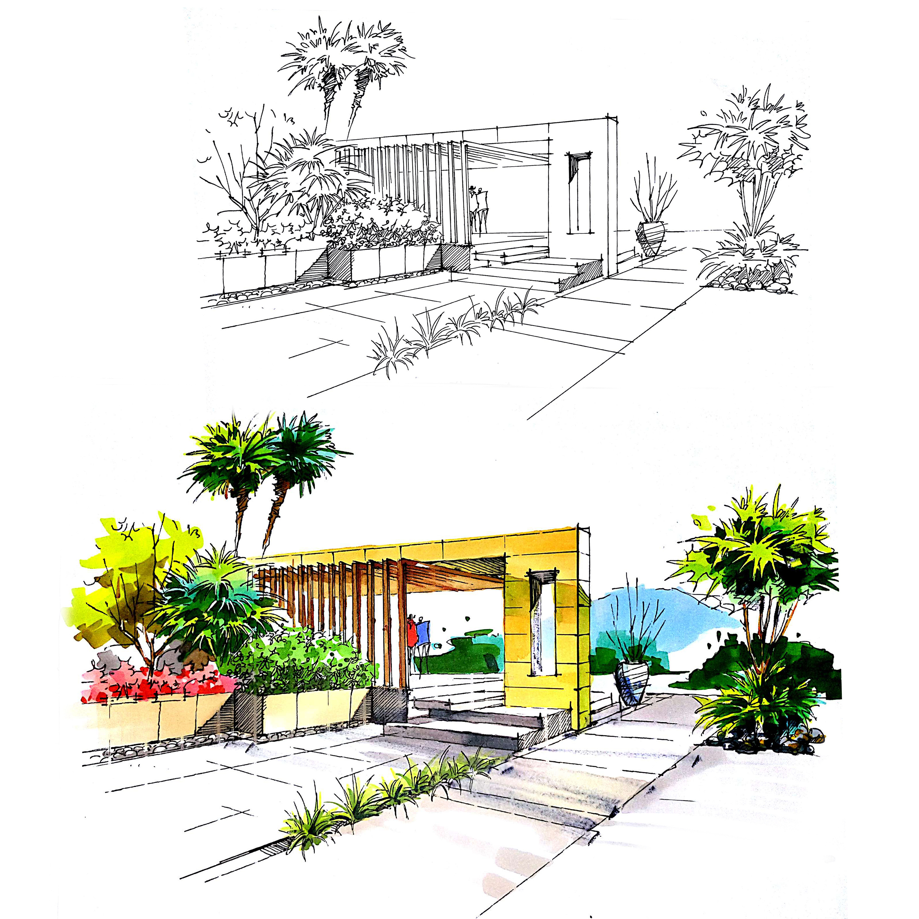景觀手繪--田佳賓|空間|景觀設計|調色板22 